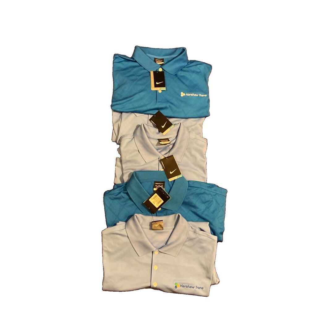 Lot Of 5 Nike Dri Fit Golf Polo Shirt Men’s 3XL/4XL Short Sleeve Blue NEW *READ*